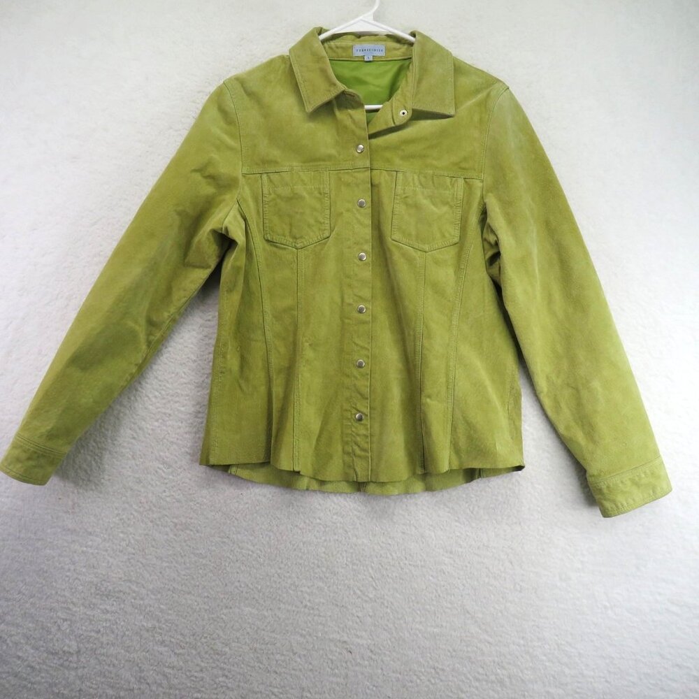 Territories Jacket Womens Large Suede‎ Leather Button Up Western Pockets